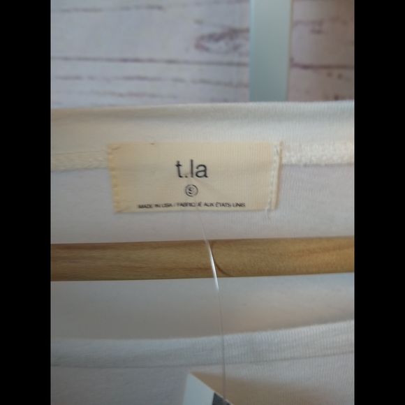 Anthropologie T.La Cream Ruffle Sleeve Tee - Picture 5 of 7